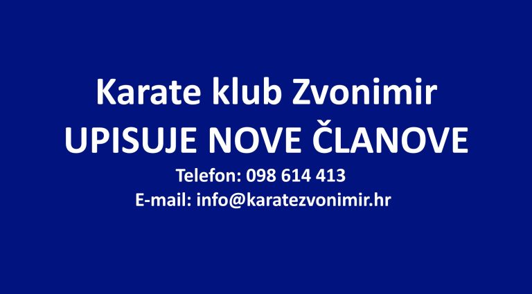 Karate klub Zvonimir upisuje nove članove